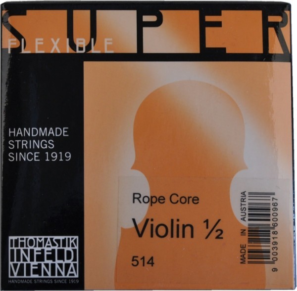 Thomastik 514 Superflexible Saitensatz 1/2 Geige/Violine E-Saite Stahl Alu umsponnen mittel