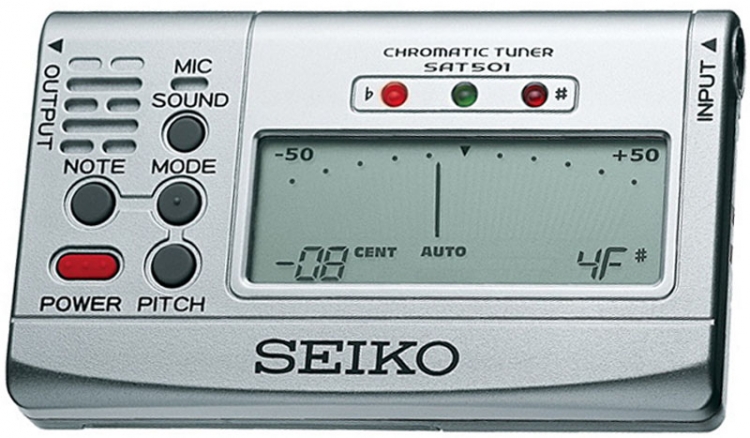 Seiko SAT-501 Chromatisches Stimmgerät, silber | kaufen günstig online  bestellen. Musikerbedarf wie Geige Klavierbank Querflöte Trompete Saxophone  und vieles mehr bei 