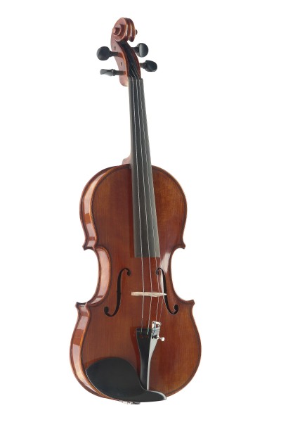 Stagg VN-4/4 HG 4/4 vollmassive Violine mit angeflammten Boden im Deluxe Rechteckkoffer