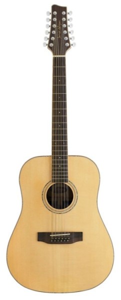 Stagg NA72/12 12-saitige Akustik Dreadnought Gitarre mit massiver A-Klasse Fichtendecke