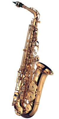 Jupiter JP-969GL Altsaxophon in Eb-Stimmung mit Hoch-FIS-Klappe, Korpus aus Messing mit Goldlack