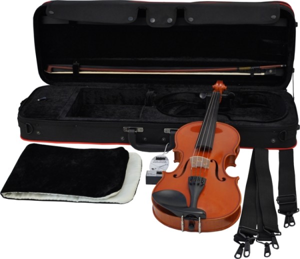 Gewa Geige Ideale im Set 1/4, vollmassive Violingarnitur mit angeflammten Boden, GEWA