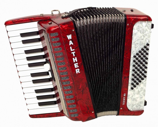 Akkordeon Walther Teeny 48 Bass 2 chörig rot