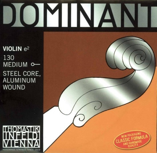 Thomastik 135M Dominant Saitensatz 1/2 Geige/Violine E-Saite Stahl Alu umsponnen mittel