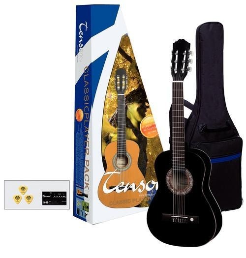 GEWApure 3/4 Konzertgitarren Starter-Set mit schwarzer Gitarre inkl. Zubehör