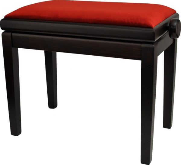 Burghardt Klavierbank Europa Rosenholz matt roter Stoffbezug - Made in Europe
