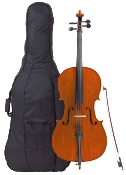Gewa 1/2 Cello Allegro im Set Ebenholzgarnitur vollmassiv