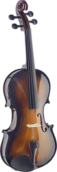 Stagg VN4/4-SB 4/4 vollmassive Violine Sunburstoptik mit Ahorn Korpus im Standard Formkoffer