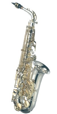 Jupiter JP-969SG Altsaxophon in Eb-Stimmung mit Hoch-FIS-Klappe, Korpus versilbert