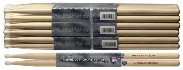 Stagg SH2BN American Hickory Drumsticks Nylon Tip / 2B / Preis für 1 Paar