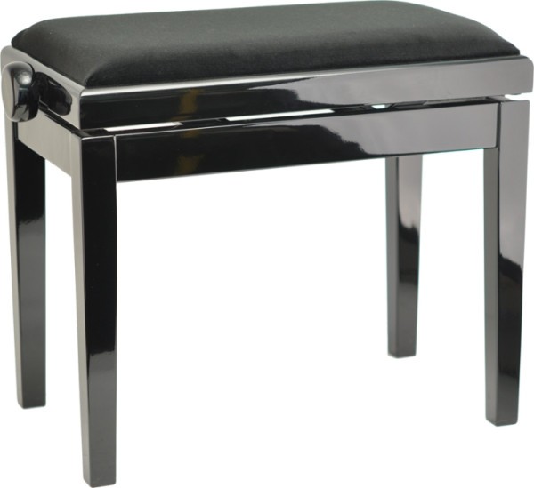 Burghardt Klavierbank Europa Schwarz poliert schwarzer Stoffbezug - Made in Europe