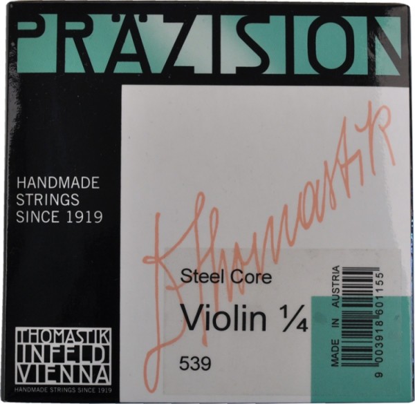 Thomastik 539 Präzision Saitensatz 1/4 Geige/Violine E-Saite Chromstahl blank mittel