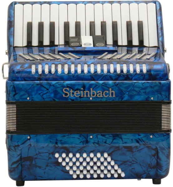Steinbach Akkordeon 26 Diskant und 48 Bass inklusive abschließbarem Koffer, Farbe Dark Blue