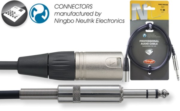 Stagg MC-01XMPMS/NKH Audiokabel - Stereo Klinkenstecker/ Männl. XLR - Neutrik