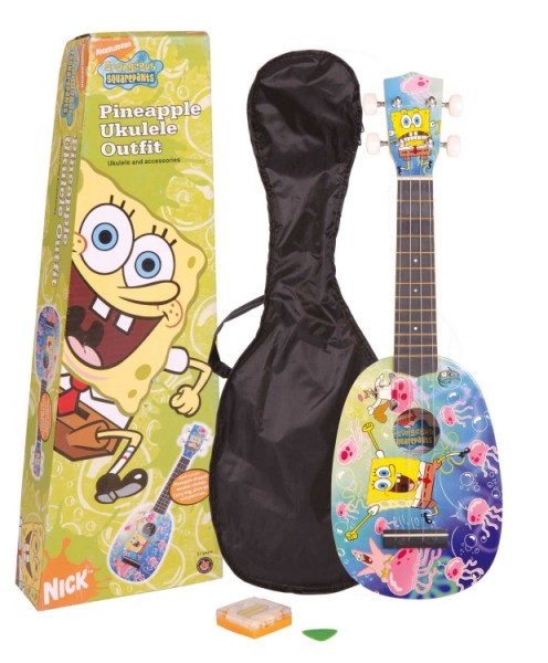 SPONGEBOB Ukulele Pineapple Design mit Zubehör