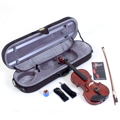 MENZEL Geige VL501 Violine Set 1/2 Fichtendecke massiv angeflammter Ahornboden, mit Comfort - Etui