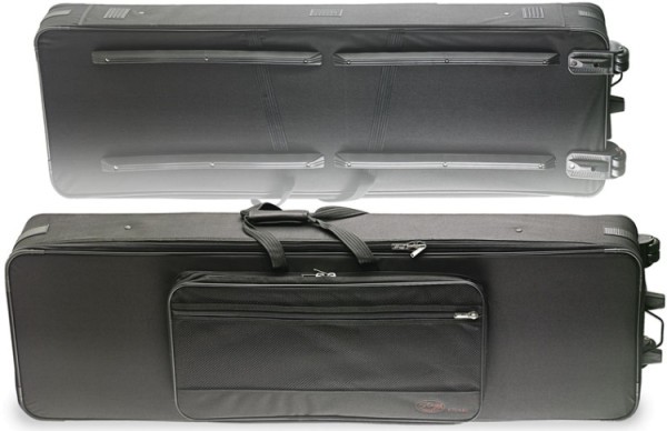 Stagg KTC-140 Leichter Keyboardkoffer 10mm mit Rollen und Griff (137 x 32 x 12 cm)