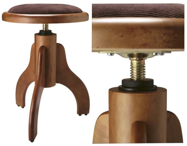 Stagg PS35 WN M S/BR Klavierhocker höhenverstellbar Nuss matt, brauner Kunstlederbezug