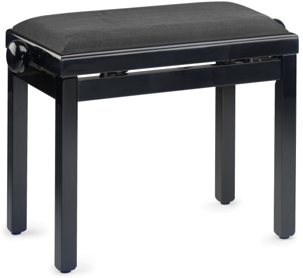 Stagg Klavierbank in Schwarz poliert mit schwarzem Stoffbezug