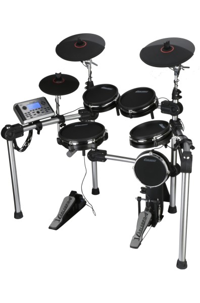 Carlsbro CSD501 Duale Zonen, E-Drumkit, 5 Trommeln (8" Snare), 3 Becken, Hi-Hat und Bass-Drum-Pedal