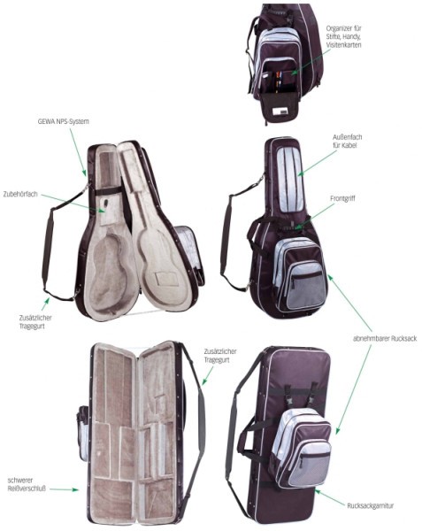 Gewa 4/4 Gitarrenkoffer Westerngitarre Modell Ambiente Super leicht - Softcase