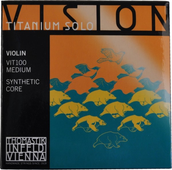 Thomastik VIT100 Vision Titanium Solo Saitensatz 4/4 Geige/Violine Nylonkern E-Saite Edelstahl titan