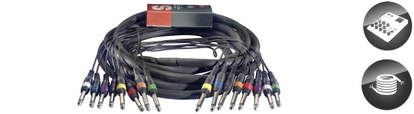 Stagg ML-05/8PM8PMH Pro multikern kabel - 8 x 1/4, Monoklinke/ 8 x 1/4, Monoklinke