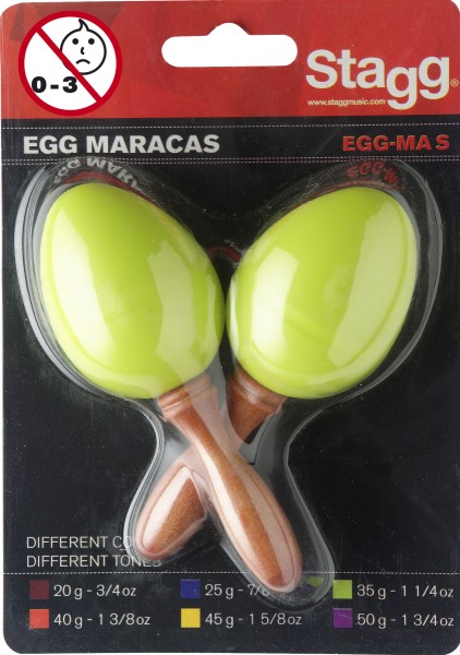 Stagg EGG-MA S/GR Maracas Paar Kunststoff eiförmig grün