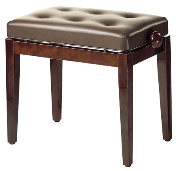 Stagg PB43 WN P S/BR Klavierbank in Nuss poliert mit braunem Kunstlederbezug