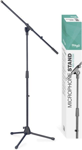 Stagg MIS-0722BK Mikrofonständer mit Galgen zusammenklappbar