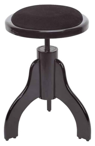 Gewa Klavierhocker höhenverstellbar schwarz poliert, schwarz Stoff