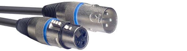 Mikrofonkabel, XLR/XLR (m/f), 3 m, Ring Blau