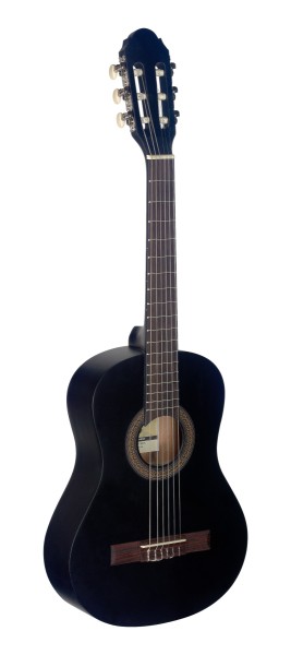 Stagg C410 M BLK 1/2 Kindergitarre Konzertgitarre schwarz matt klassische Gitarre mit Lindendecke