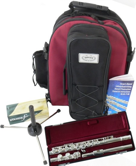 JUPITER Querflöte JP-5011 ES STARTPAKET versilbert Mundlochkamin Vollsilber