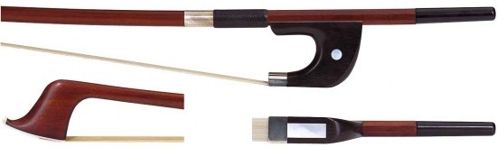 GEWA 3/4 Bassbogen Deutsches Modell Fernambukholz bessere Qualität, runde Stange