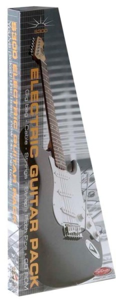 Stagg S300-TR PACK 2 E-Gitarren Pack + Zubehör u. Einsteiger-Gitarrenunterricht CD