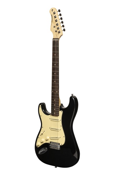 Stagg SES-30 BK LH Standard "S" E-Gitarre, Linkshändermodell