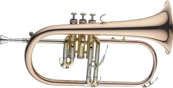 Levante LV-FH6205 Professionelles B Flügelhorn, Monel, Instrument in Goldmessing