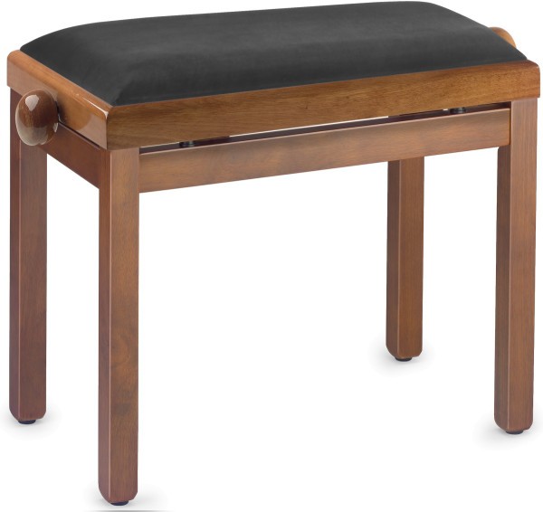 Stagg Klavierbank in Kirsch poliert mit schwarzem Stoffbezug