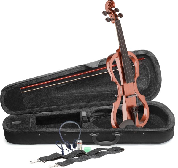 Stagg EVN X-4/4 VBR 4/4 E-Violin Set mit Violinburst Violine, Softcase und Kopfhörer