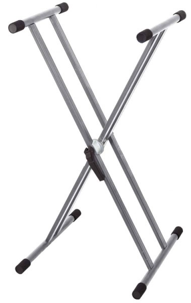 BSX Keyboardständer doppelstrebig silbergrau Easy Gear System