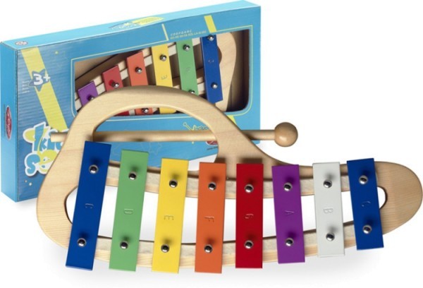 Stagg META-KC8 gebogenes Glockenspiel für Kinder mit 8 Klangplatten bunt