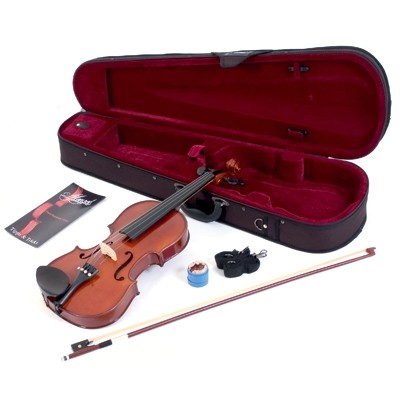 MENZEL Geige VL201 Violinen Set 1/2, Fichtendecke, Ahornboden massiv, inkl. Bogen und und Violinkoff