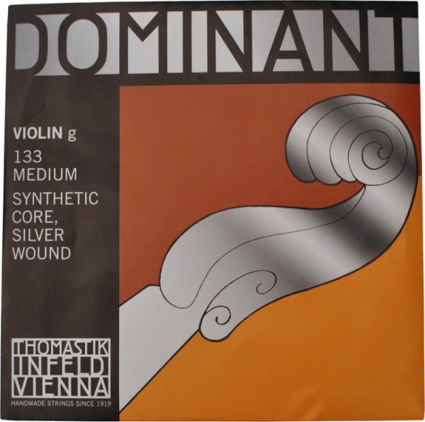 Thomastik 133 Dominant G-Einzelsaite 4/4 Geige/Violine Nylonkern Silber umsponnen mittel