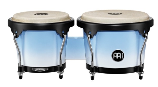MEINL Bongo Headliner Serie HB100BSF Gummibaum Holz Blue Sky Fade
