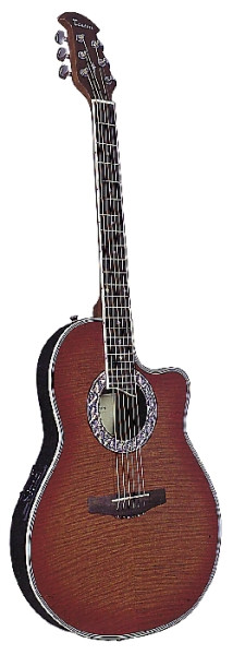 Tenson 4/4 Elektro-Akustik Roundbackgitarre Shallow Bowl in cherryburst, Fichtendecke
