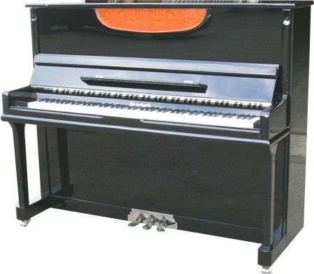 Steinbach Klavier SP-123 Professional, schwarz poliert mit Cateye mit (Holzeinlage)
