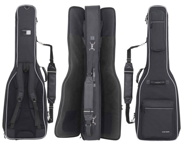 Gewa 4/4 Gitarrentasche in schwarz für 1x Western und 1x E-Gitarre 25mm DOUBLE BAG Prestige 25 Line