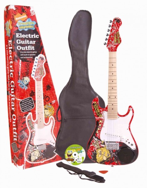 SPONGEBOB 3/4 E-Gitarre mit eingebautem Lautsprecher