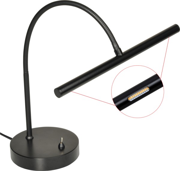 Steinbach LED Klavierlampe Schwarz matt mit Flexarm Made in Germany